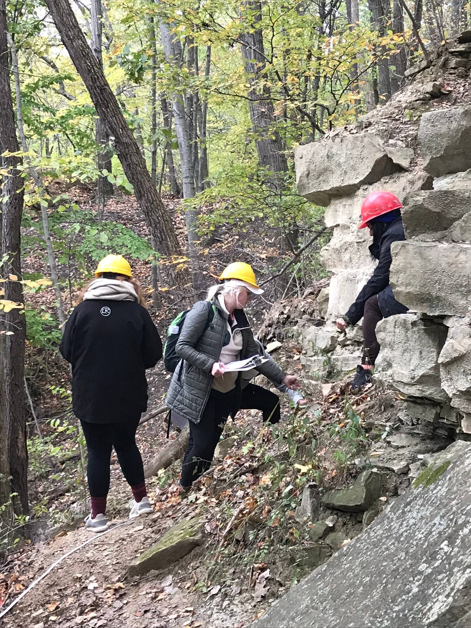 Students on geology field trip